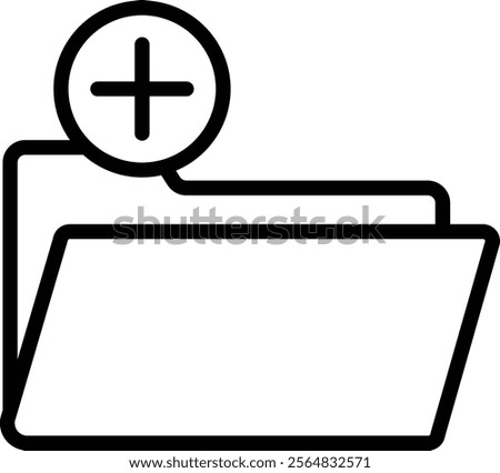 Create New Folder Vector Line Icon Design