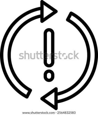 Sync Problem Vector Line Icon Design