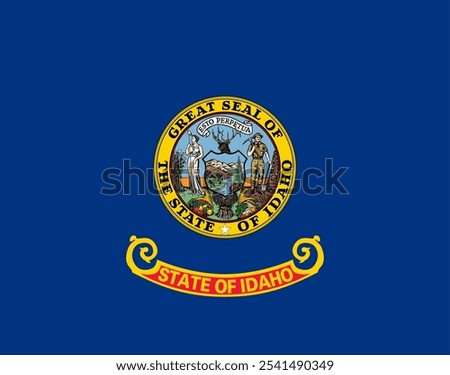 The official flag of Idaho features the state seal on a blue field, symbolizing heritage and unity. Idaho is known for its rich history, diverse culture, and stunning landscapes