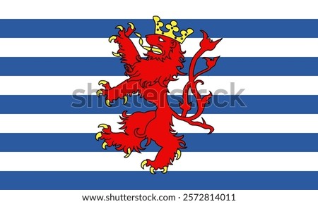 Vector illustration of the official Belgian Luxembourg provincial flag with detailed design and colors. Perfect for digital and print use, symbolizing heritage and regional pride