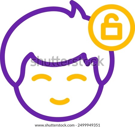 Unlock Line Two Color  Vector Icon Design