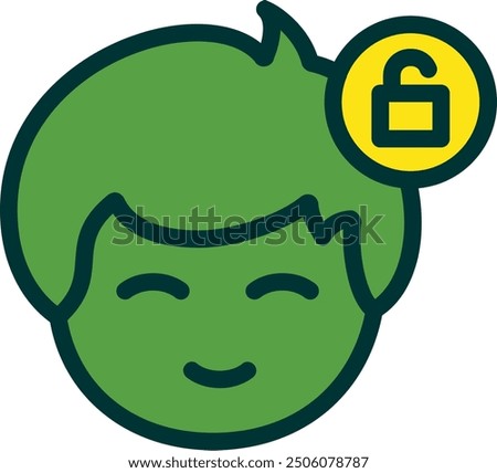 Unlock Filled Two Color Vector Icon Design