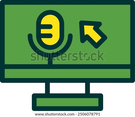 Voice Command Filled Two Color Vector Icon Design