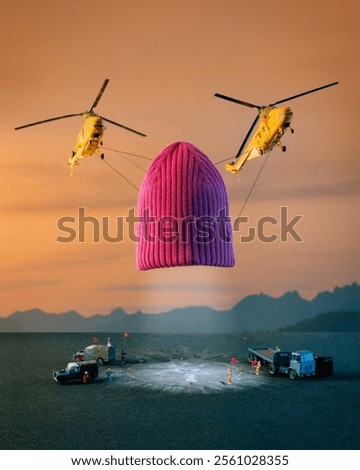 Similar – Image, Stock Photo Desert landscape against sea in nature