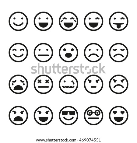 Emoji icons set. Smiley images,