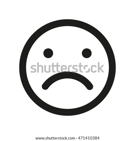 Disappointed smiley vector icon. Sad emoji.