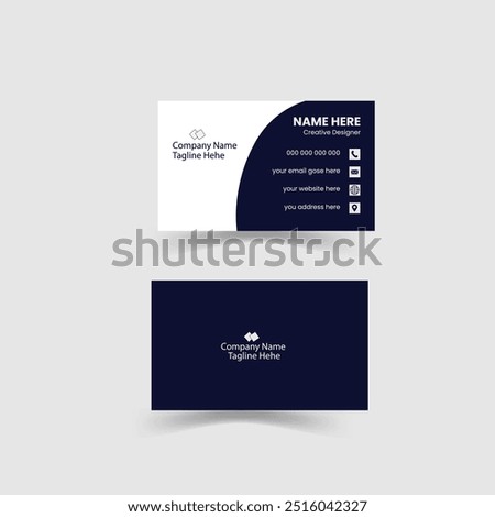  Creative and corporate modern business card template design,Horizontal visiting card