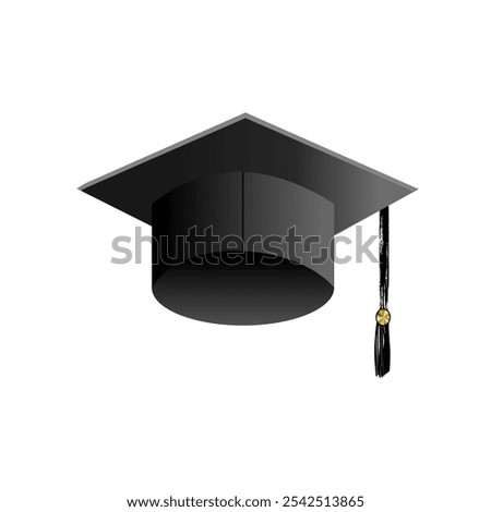 Black mortarboard viewed from bottom