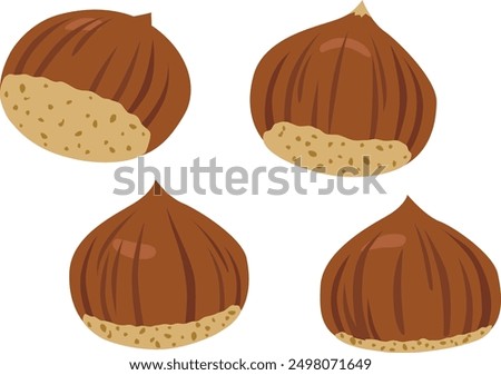 Chestnut Set 2.
An illustration set of chestnuts, a delicious autumn ingredient.