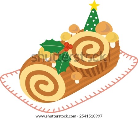 Buche de Noel, a Christmas cake.
I drew a Buche de Noel, a Christmas cake with a log motif.