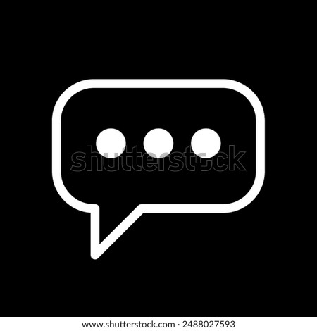 Chat bubble glyph icon. A speech bubble with three dots, symbolizing messaging, conversation, and communication. Ideal for themes related to chat, dialogue, and online communication.