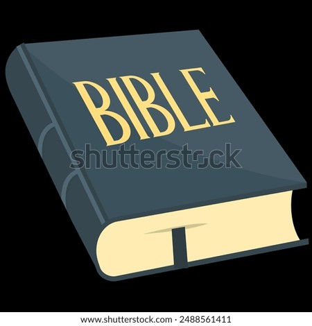 Illustrated icon of the Bible, featuring a closed book with 