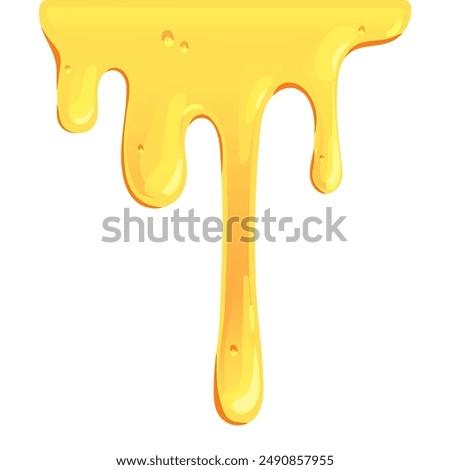 Vibrant hand-drawn illustration of golden honey dripping in a smooth, viscous flow. Ideal for food blogs, honey products, and culinary designs.