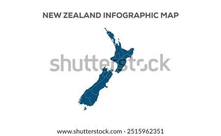 New Zealand Infographic Map, Very high resolution New Zealand map, isolated on white background. Infographic, Flat Earth, Globe similar worldmap icon. annual report, Travel worldwide, map silhouette b