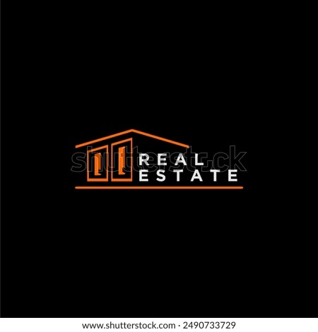 QQ letter roof shape logo for real estate with house icon design