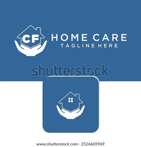 CF initial monogram logo for home care design