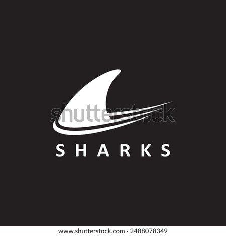 The shark fin logo is modern and elegant, suitable for digital needs related to fish