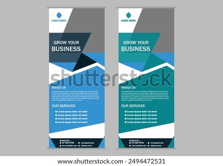 Roll up banner design template, vertical, abstract background, pull up design, modern x-banner, rectangle size