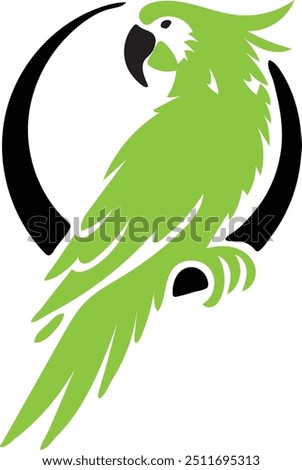 Ara parrot vector. Birds of Amazonian forests in flat design illustration. Fauna of South America. Flying colorful Ara parrot for icons, posters, childrens books