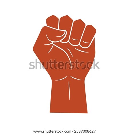 A bold, black raised-fist silhouette vector symbolizing strength, solidarity, and resistance. With clenched fingers and defined contours, it's a powerful icon for unity and empowerment.