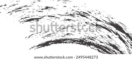 Tire tread marks, wheel textures, tire marks - car racing, motocross, drift, rally, off-road and others. Vector black isolated texture in grunge style with splashes.eps10