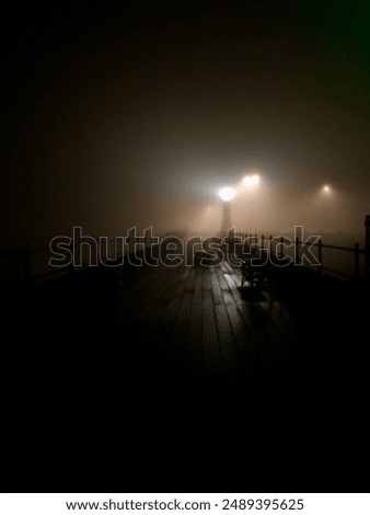 Similar – Image, Stock Photo foggy bridge with lamp arches