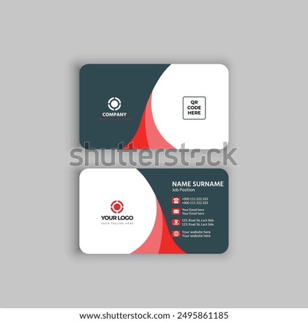 Modern business card design, Creative modern clean corporate double-side business card template, personal visiting card, vector illustration, professional simple identity card