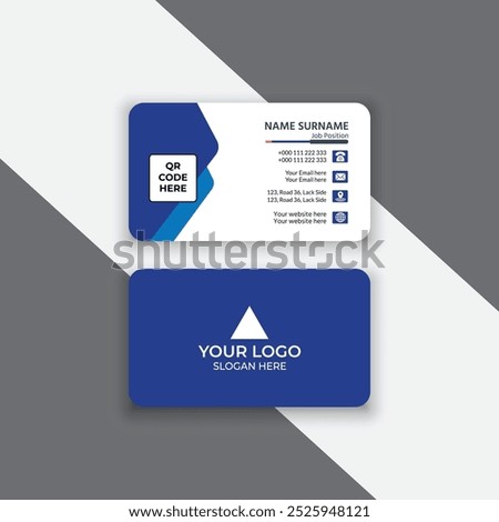 Double-sided creative business card template. Portrait and landscape orientation. Horizontal and vertical layout. Vector illustration