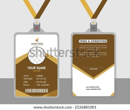 Modern and creative business id card template. corporate id card design template for office employee, staff or others. Company employee business id card