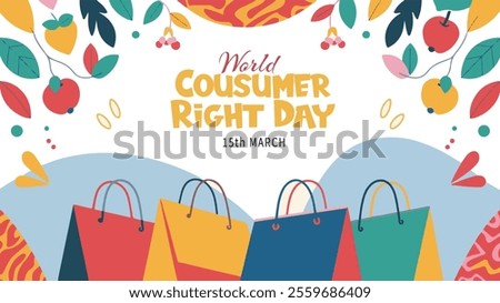 World consumer rights day 15 march. logo design. banner poster