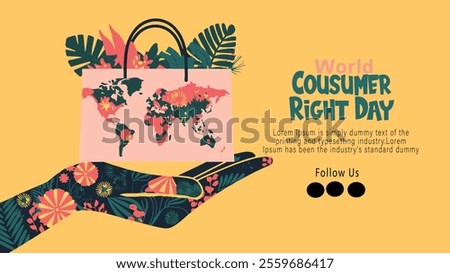 World consumer rights day 15 march. logo design. banner poster