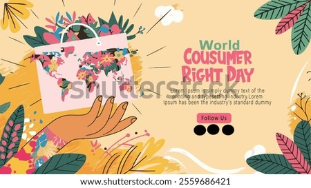 World consumer rights day 15 march. logo design. banner poster