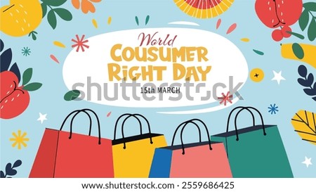 World consumer rights day 15 march. logo design. banner poster