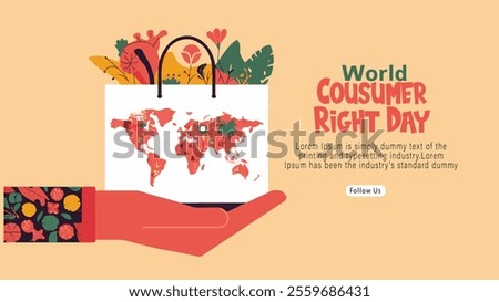 World consumer rights day 15 march. logo design. banner poster