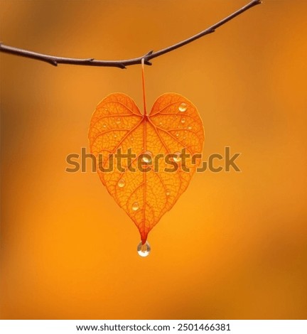 Similar – Image, Stock Photo Water droplets hang on the tip of a larch needle and reflect the other tips.