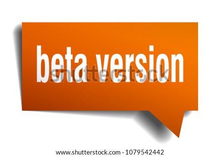 beta version orange 3d square isolated speech bubble