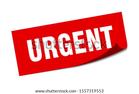 urgent tag. urgent square isolated peeler. paper sticker on white background
