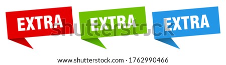 extra banner. extra speech bubble label set. extra sign