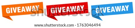 giveaway banner. giveaway speech bubble label set. giveaway sign