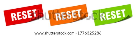 reset sticker. reset square isolated sign. reset label