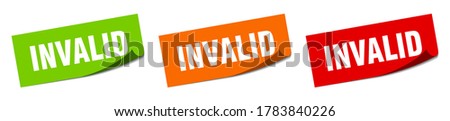 invalid sticker. invalid square isolated sign