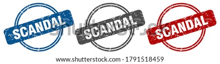 scandal round isolated label sign. scandal stamp