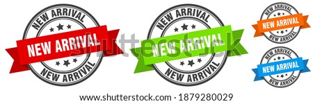 new arrival stamp. new arrival round band sign set. Label Stok fotoğraf © 