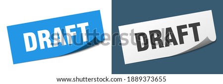 draft sticker set. draft paper peeler sign