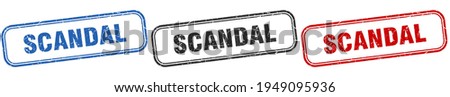 scandal square isolated sign set. scandal stamp