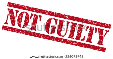 not guilty red grungy stamp on white background