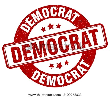democrat stamp. democrat sign. round grunge label