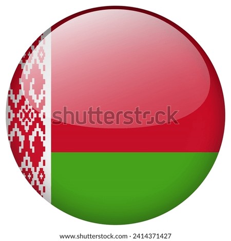 Belarus flag button. Belarus circle flag button isolated on white background