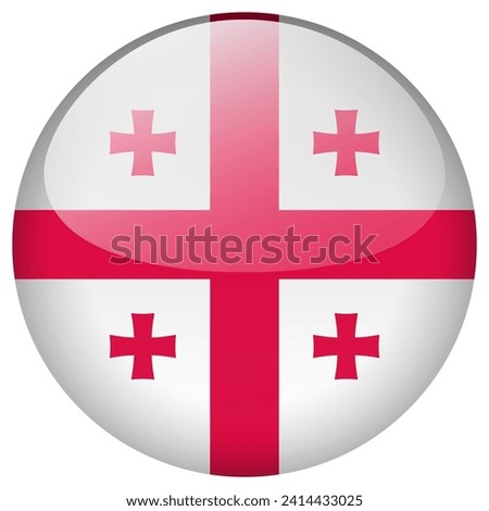 Georgia flag button. Georgia circle flag button isolated on white background