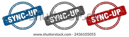 sync-up round isolated label sign. sync-up stamp